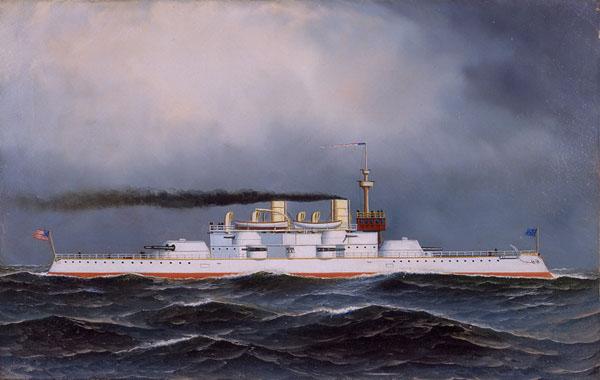 Antonio Jacobsen USS Massachusetts oil painting image
